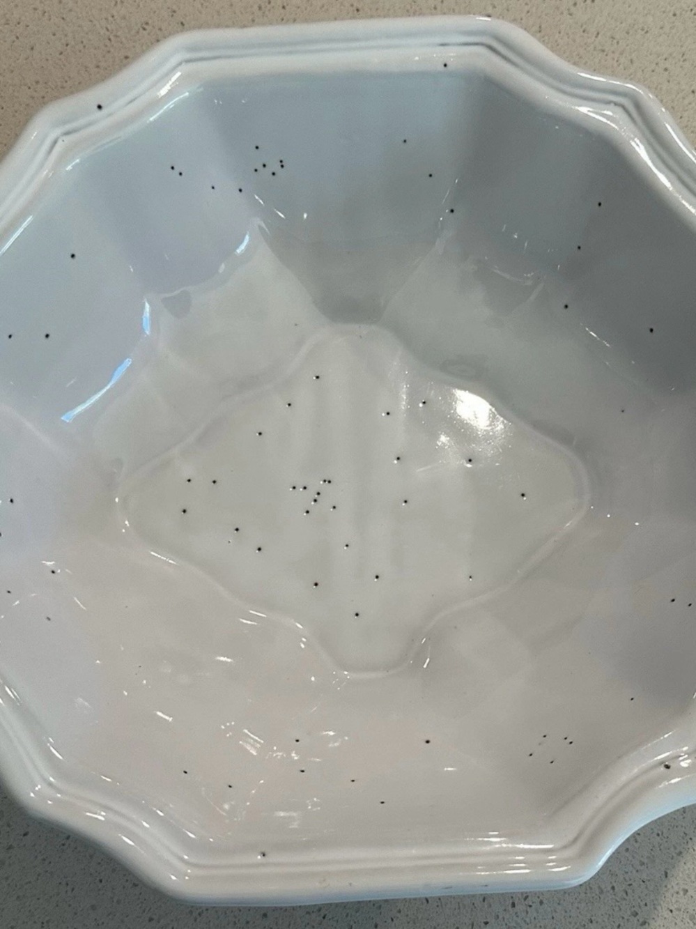 White Speckled Ceramic Serving Bowl